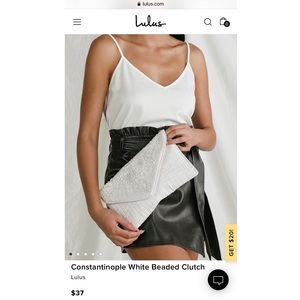 Lulu’s Constantinople White Beaded Clutch